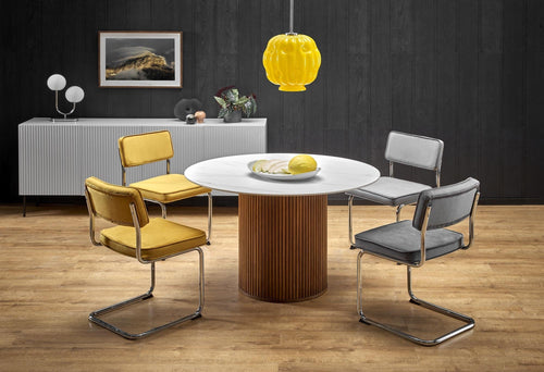 Sedia da pranzo in velluto K-510 Giallo (1)