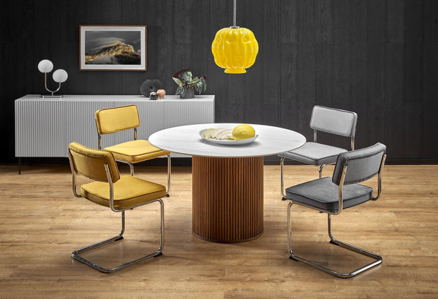 Sedia da pranzo in velluto K-510 Giallo (1)