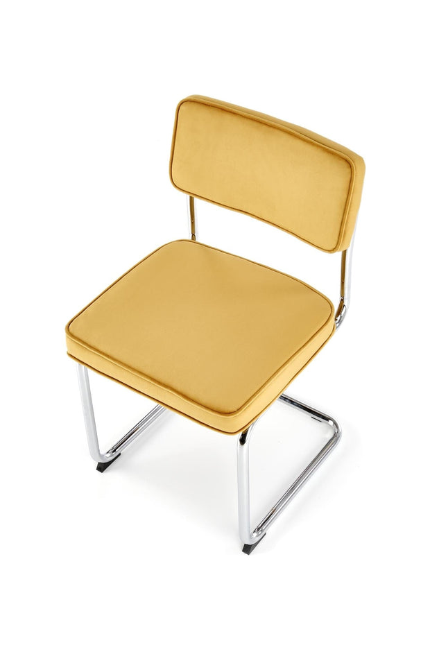 Sedia da pranzo in velluto K-510 Giallo (4)