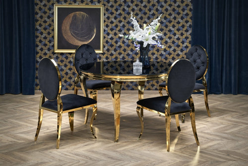 Sedia da pranzo in velluto K-556 Nero (1)