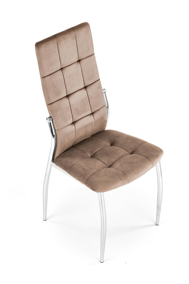 Sedia da pranzo in velluto K416 Beige (5)