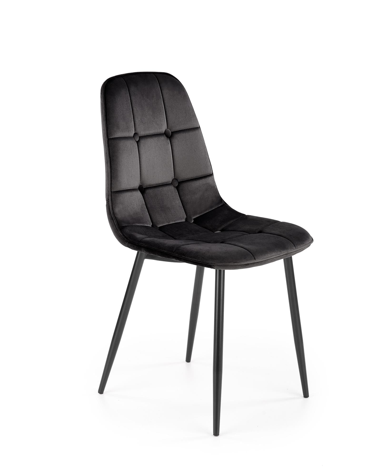 Sedia da pranzo in velluto K417 Nero