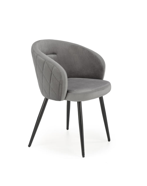 Sedia da pranzo in velluto K430 Grigio