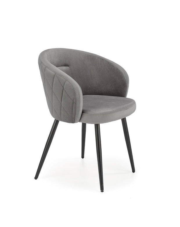 Sedia da pranzo in velluto K430 Grigio