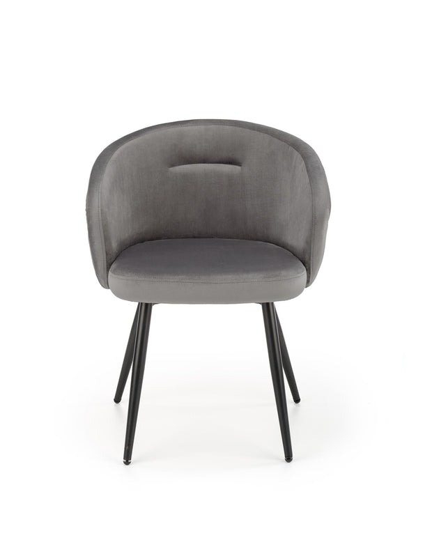 Sedia da pranzo in velluto K430 Grigio (4)