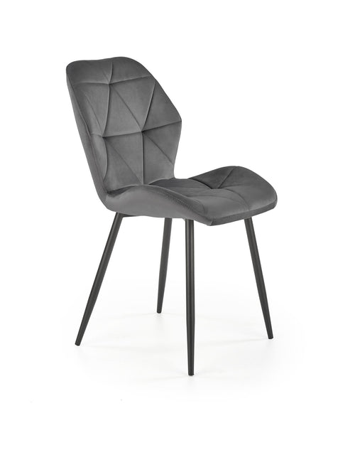 Sedia da pranzo in velluto K453 Grigio