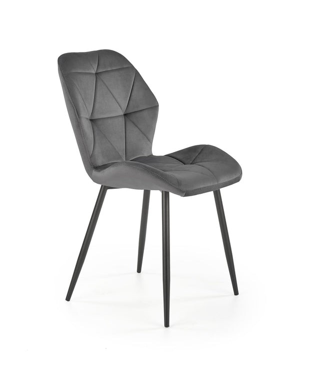Sedia da pranzo in velluto K453 Grigio