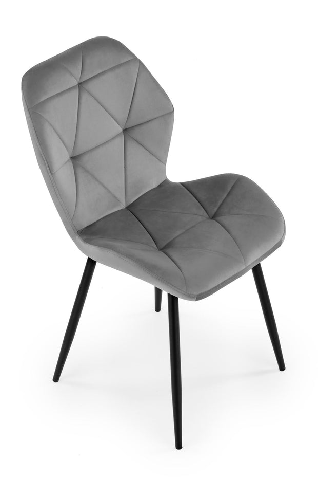 Sedia da pranzo in velluto K453 Grigio (4)
