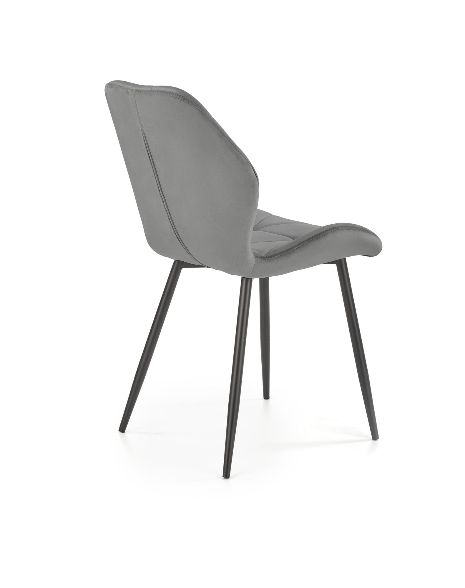 Sedia da pranzo in velluto K453 Grigio (6)