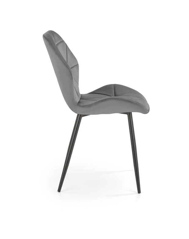 Sedia da pranzo in velluto K453 Grigio (7)