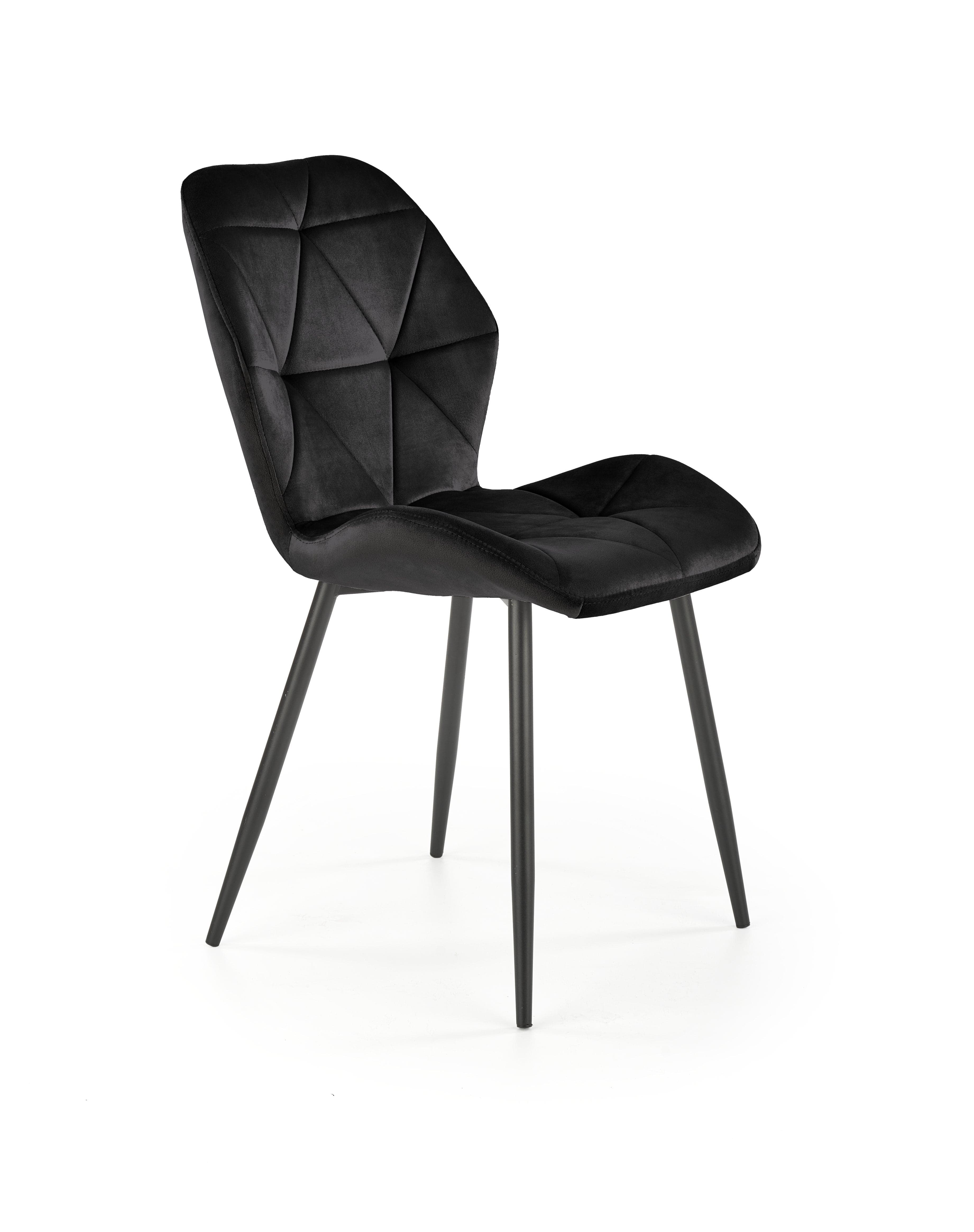 Sedia da pranzo in velluto K453 Nero