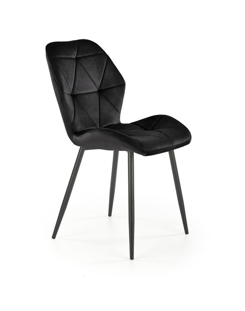 Sedia da pranzo in velluto K453 Nero