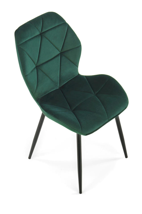 Sedia da pranzo in velluto K453 Verde