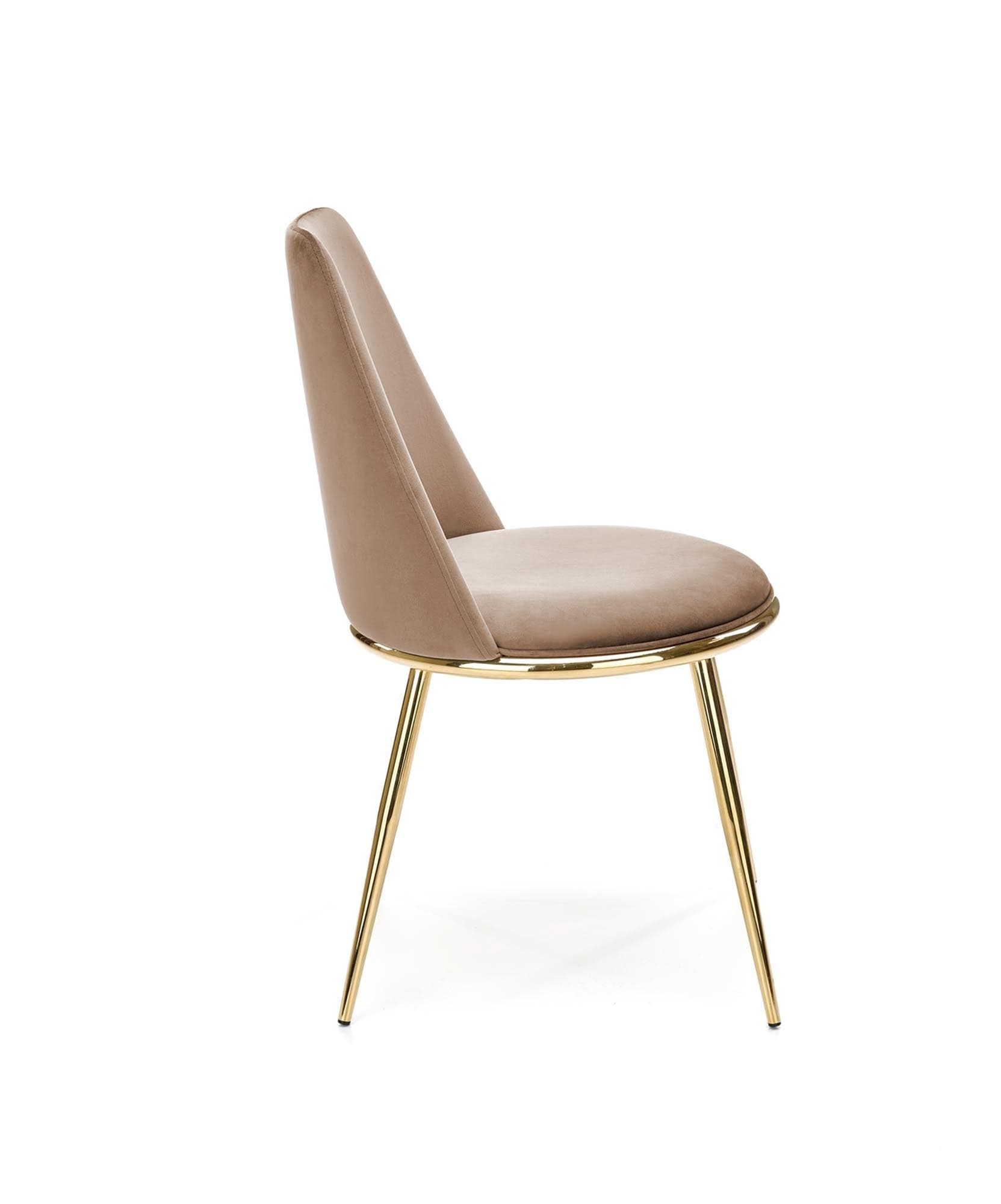 Sedia da pranzo in velluto K460 Beige (6)
