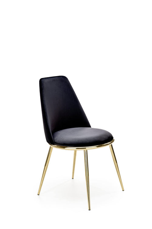 Sedia da pranzo in velluto K460 Nero