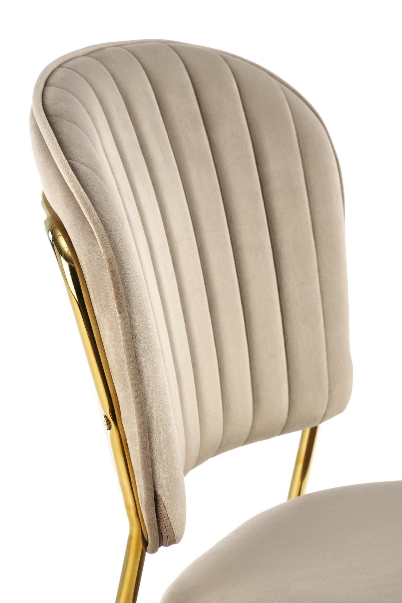 Sedia da pranzo in velluto K499 Beige (7)