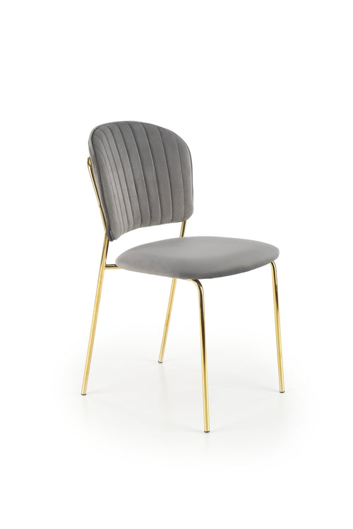 Sedia da pranzo in velluto K499 Grigio