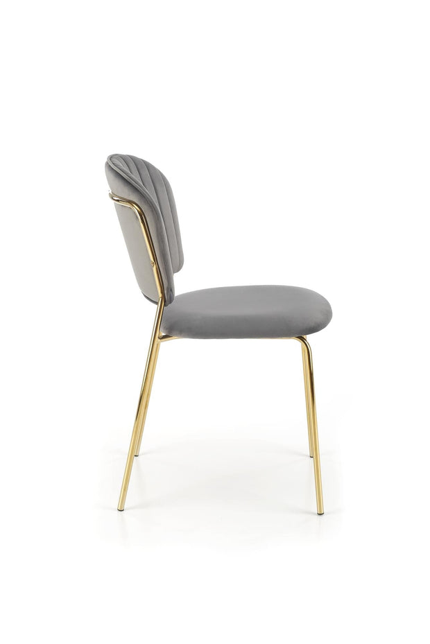 Sedia da pranzo in velluto K499 Grigio (4)