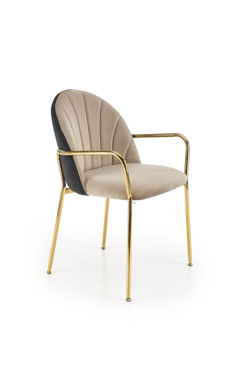Sedia da pranzo in velluto K500 Beige
