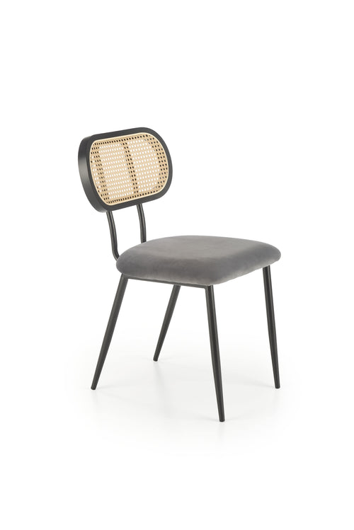 Sedia da pranzo in velluto K503 Grigio
