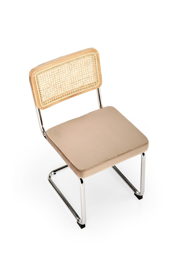 Sedia da pranzo in velluto K504 Beige (6)