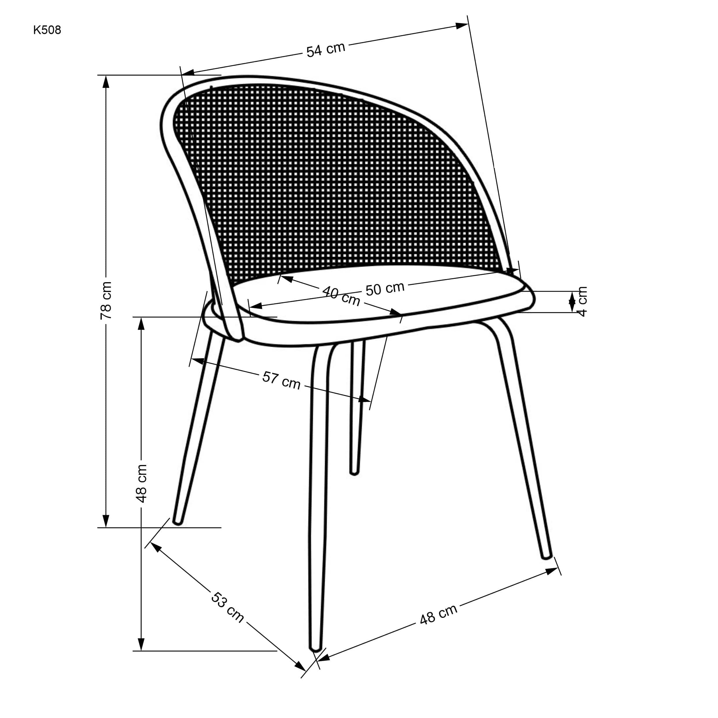 Sedia da pranzo in velluto K508 Grigio (2)