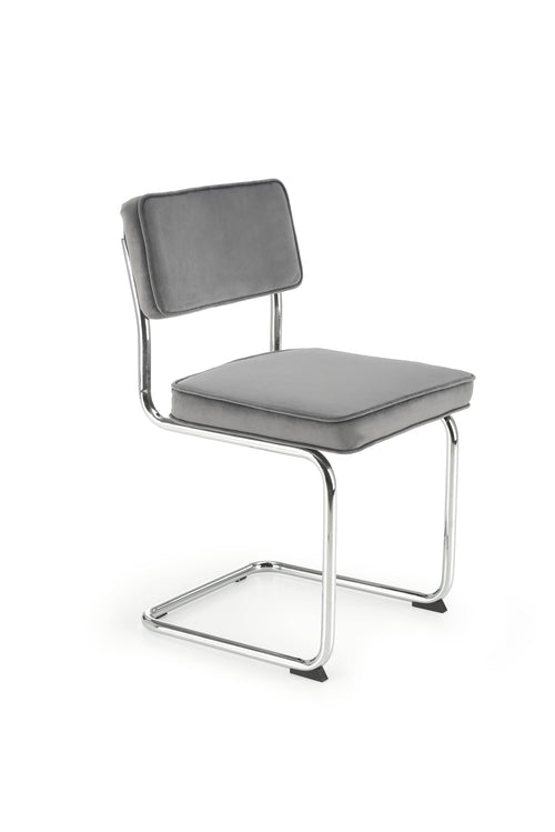 Sedia da pranzo in velluto K510 Grigio