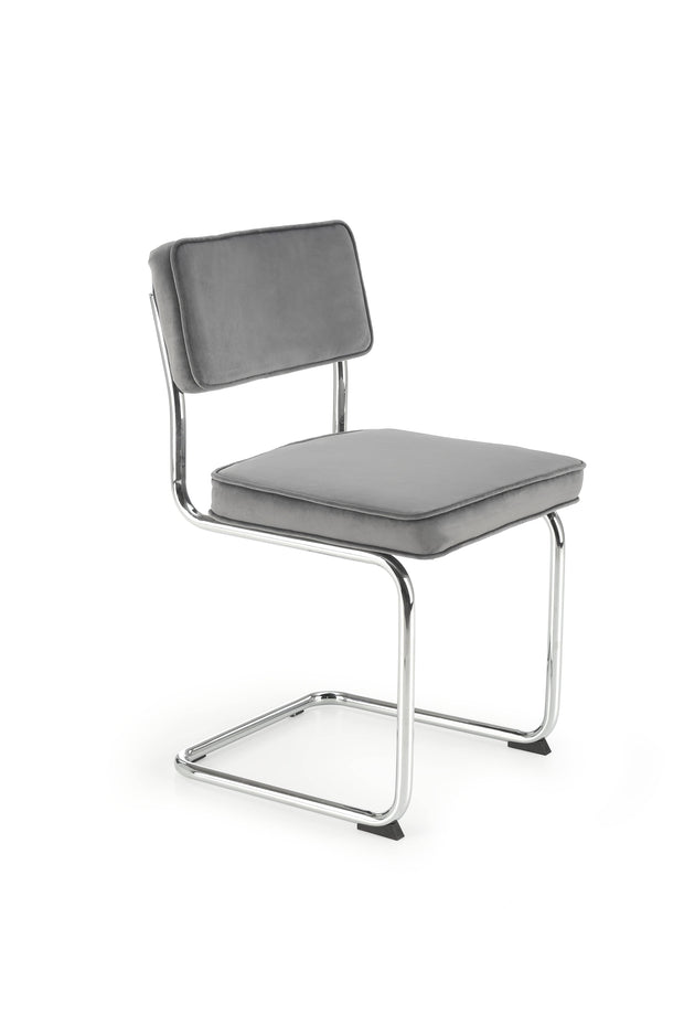 Sedia da pranzo in velluto K510 Grigio
