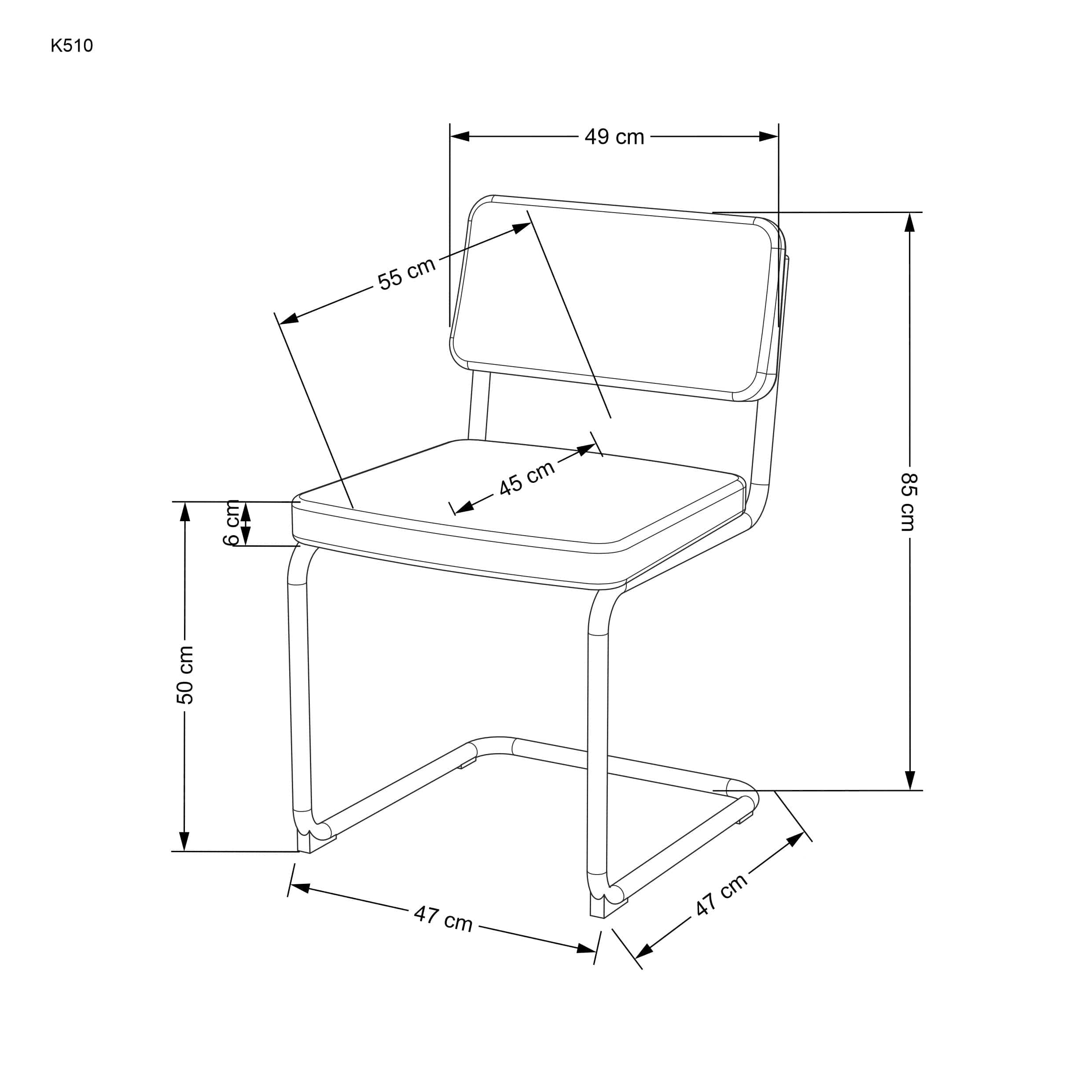Sedia da pranzo in velluto K510 Grigio (2)