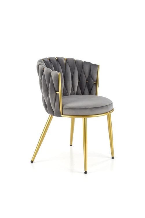 Sedia da pranzo in velluto K517 Grigio