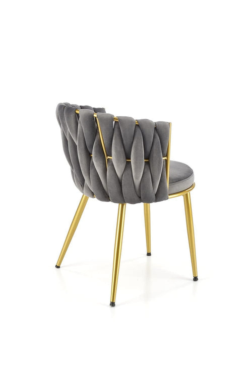 Sedia da pranzo in velluto K517 Grigio (1)