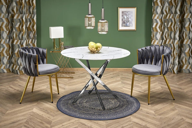 Sedia da pranzo in velluto K517 Grigio (7)