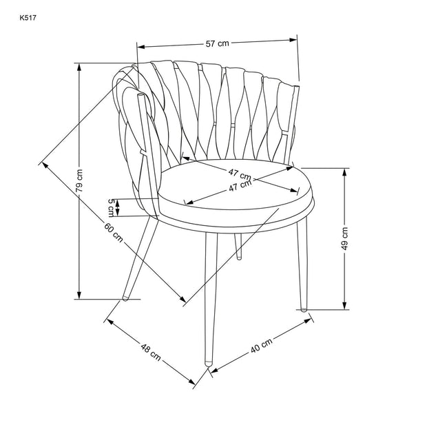 Sedia da pranzo in velluto K517 Nero (2)
