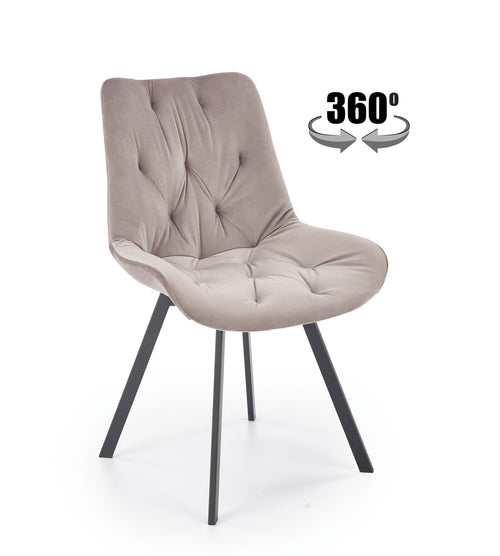 Sedia da pranzo in velluto K519 Beige