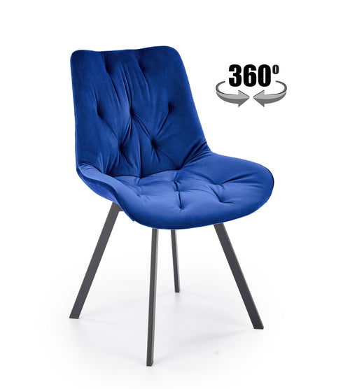 Sedia da pranzo in velluto K519 Blu