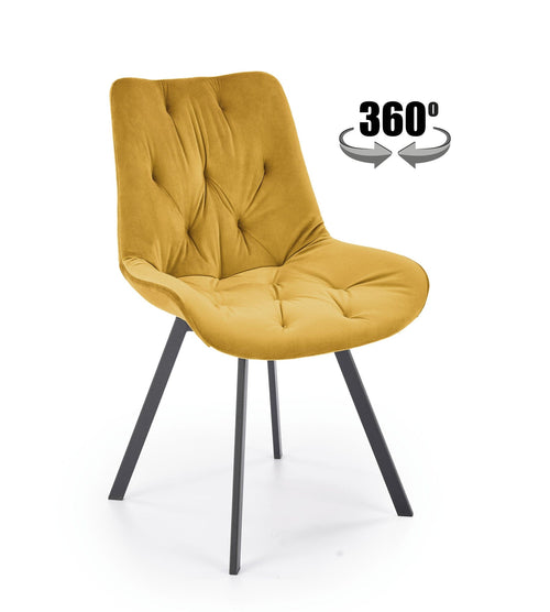 Halmar Sedia da pranzo in velluto K519 Giallo