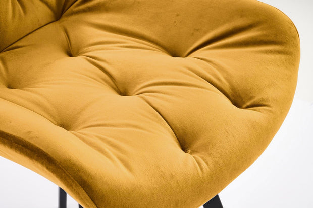 Sedia da pranzo in velluto K519 Giallo (4)