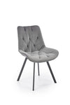 Sedia da pranzo in velluto K519 Grigio