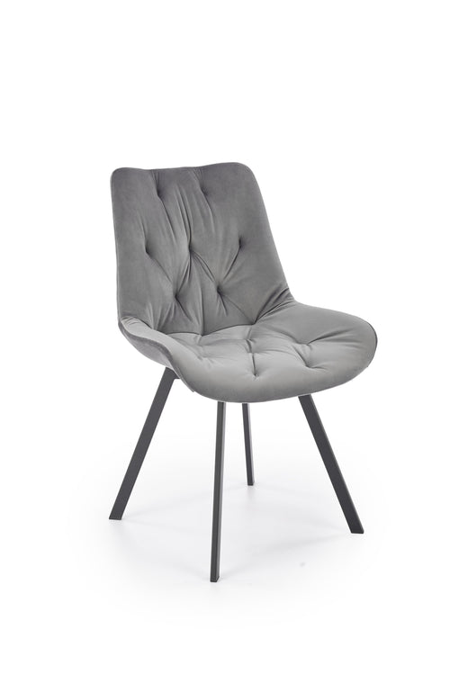 Sedia da pranzo in velluto K519 Grigio