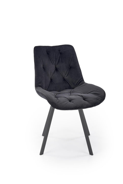 Sedia da pranzo in velluto K519 Nero (1)