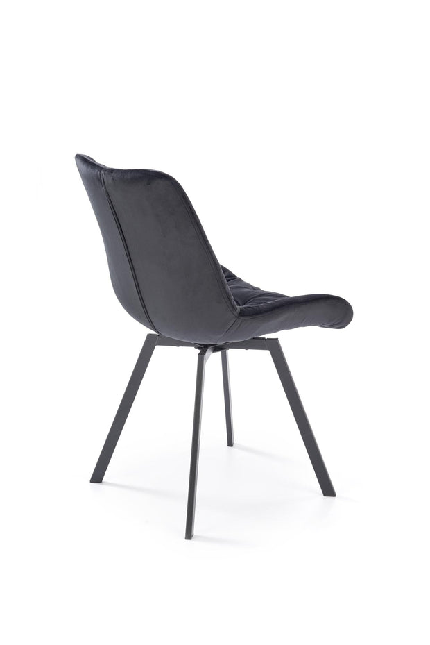 Sedia da pranzo in velluto K519 Nero (6)