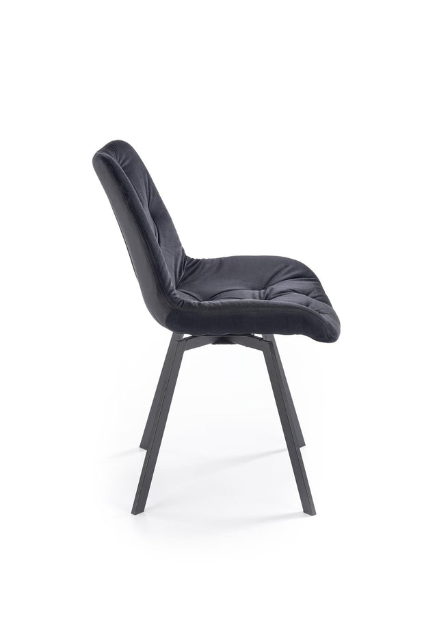 Sedia da pranzo in velluto K519 Nero (7)