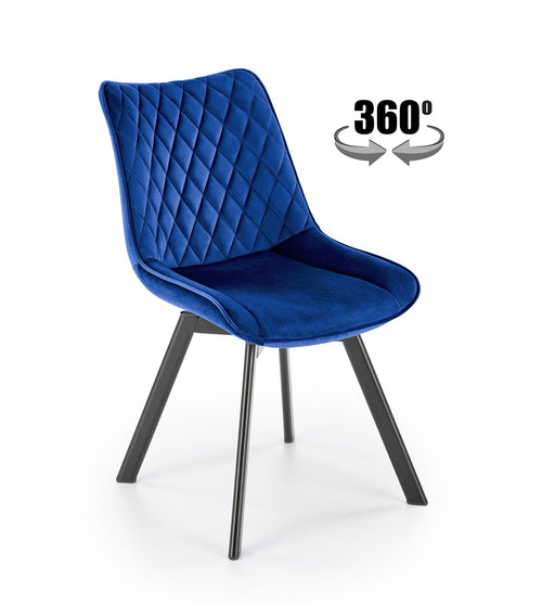 Sedia da pranzo in velluto K520 Blu