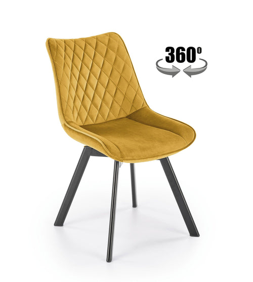 Sedia da pranzo in velluto K520 Giallo