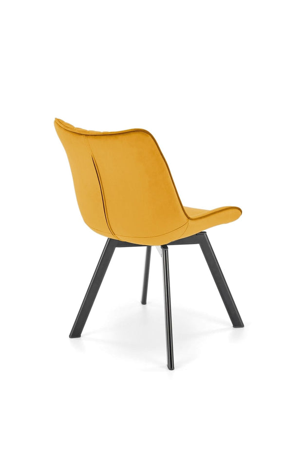 Sedia da pranzo in velluto K520 Giallo (6)