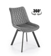 Sedia da pranzo in velluto K520 Grigio