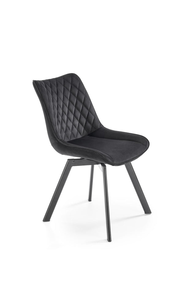 Sedia da pranzo in velluto K520 Nero (6)