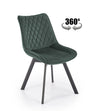 Sedia da pranzo in velluto K520 Verde