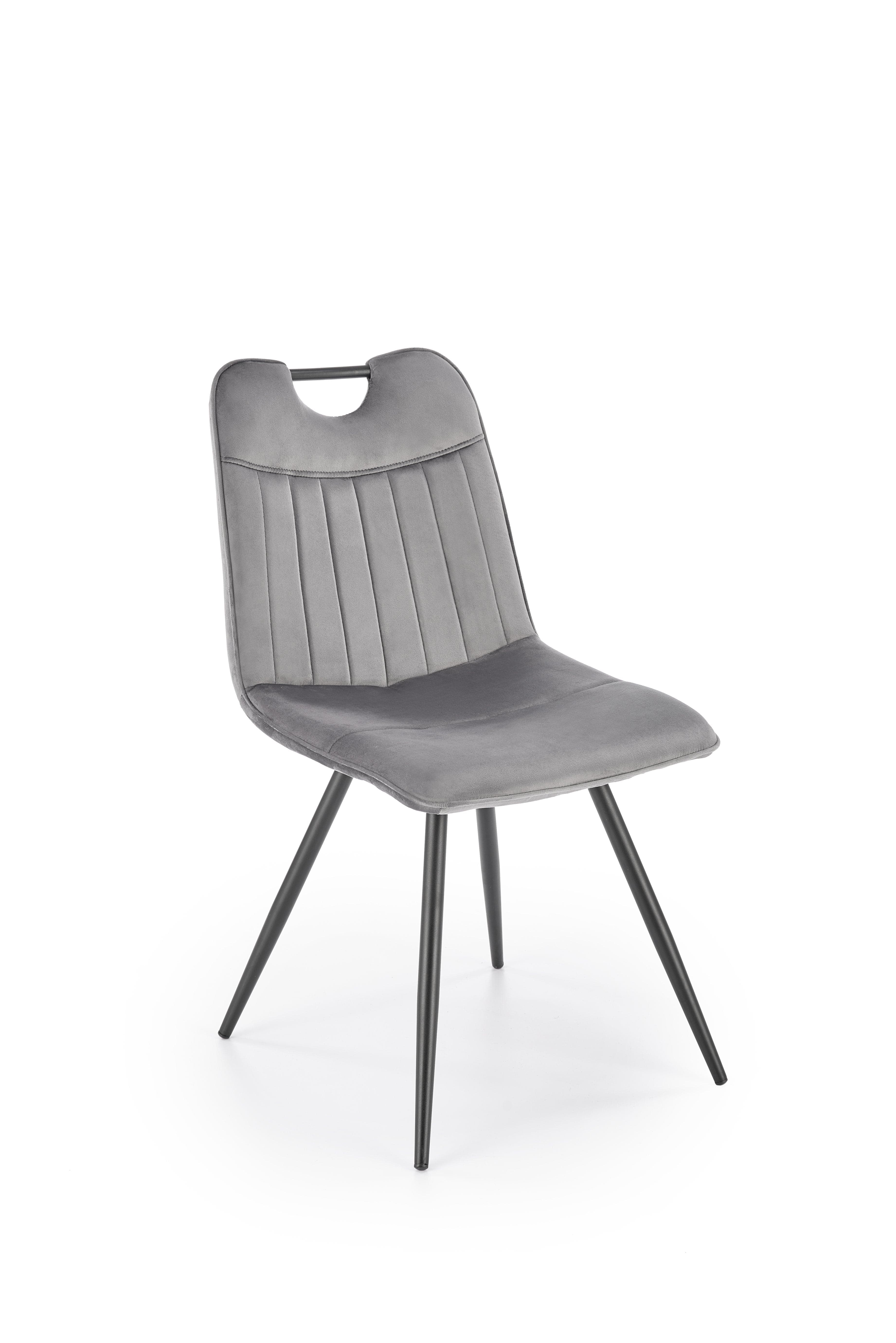 Sedia da pranzo in velluto K521 Grigio