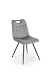 Sedia da pranzo in velluto K521 Grigio